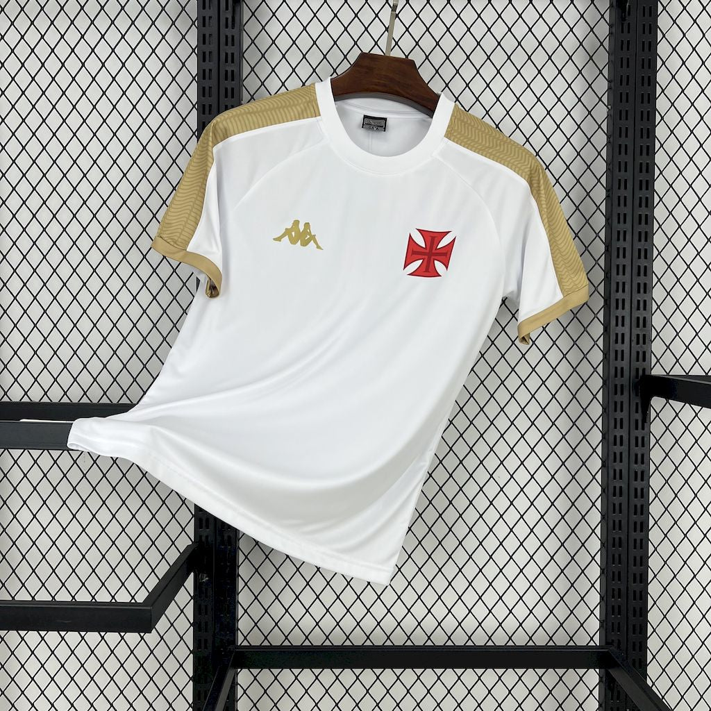 Camisa branca dourada para torcedores Vasco Da Gama 2025/26 Masculino
