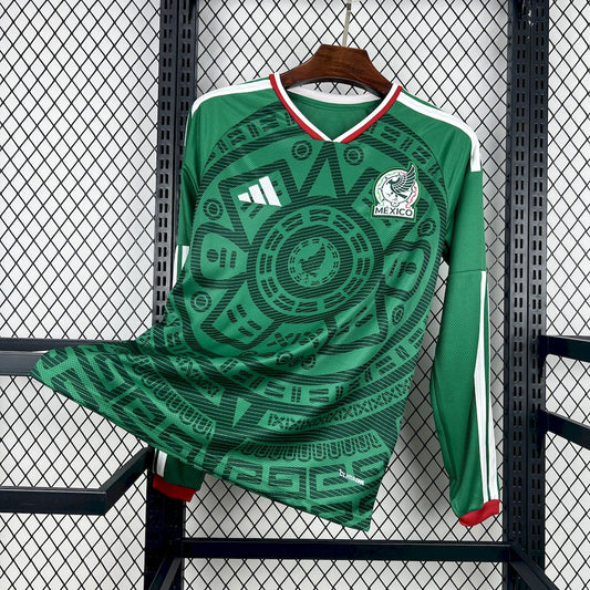 Camisa Copa do Mundo Titular Manga Longa Mexico 2026 Masculino