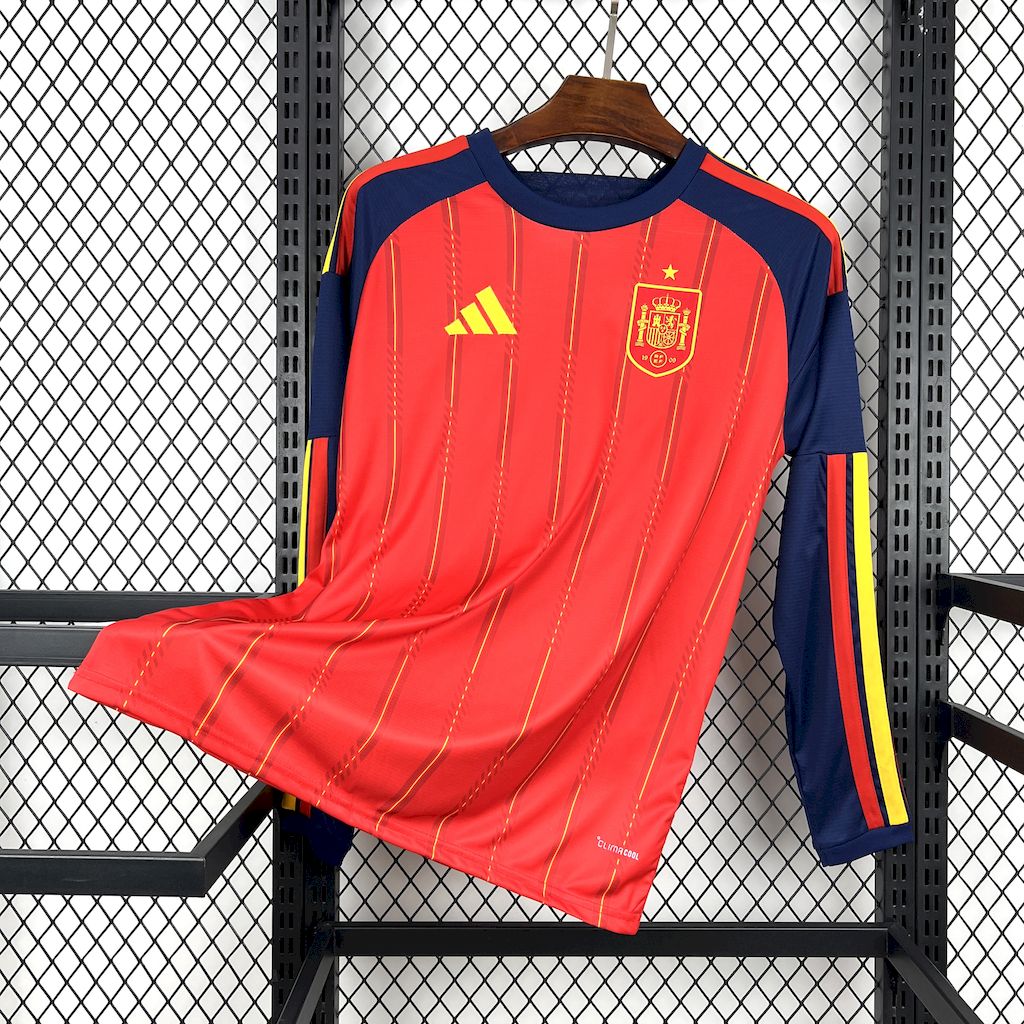 Camisa Copa do Mundo Titular Manga Longa Spain 2026 Masculino