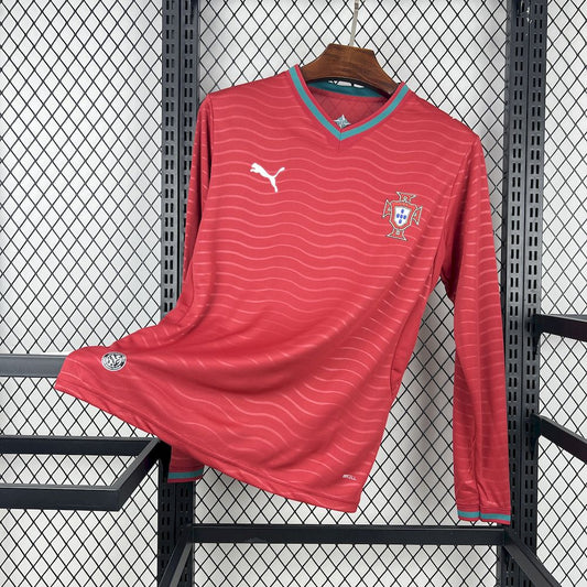Camisa de manga comprida para jogos em casa da Copa do Mundo Portugal 2026 Masculino